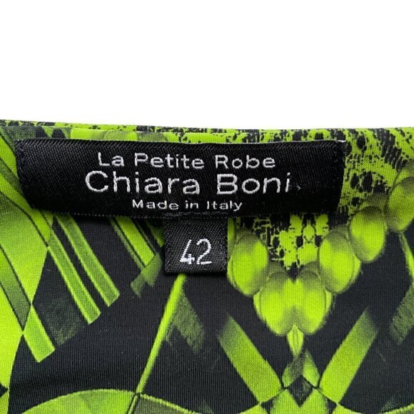 Chiara Boni Green Graphic Print Sheath Dress La Petite Robe 42 - Picture 5 of 6
